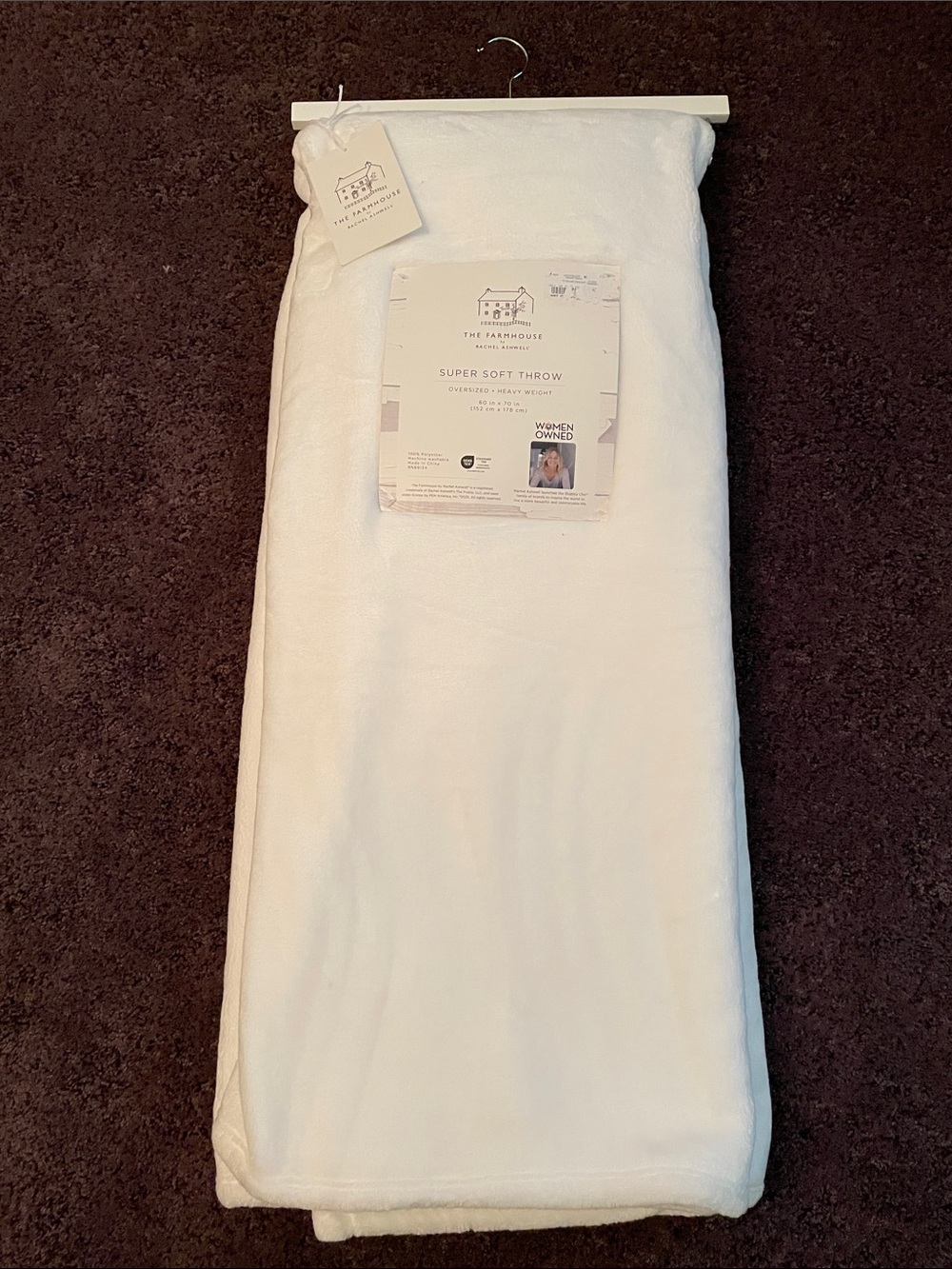 The Farmhouse by Rachel Ashwell Bright White Oversized Super Soft Throw 60 x 70”